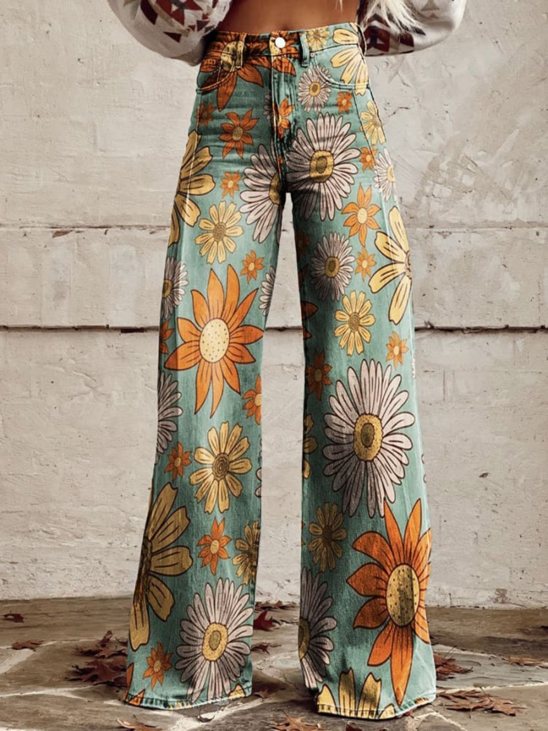 Scarlett™ - Vintage Floral Print Wide Leg Pants