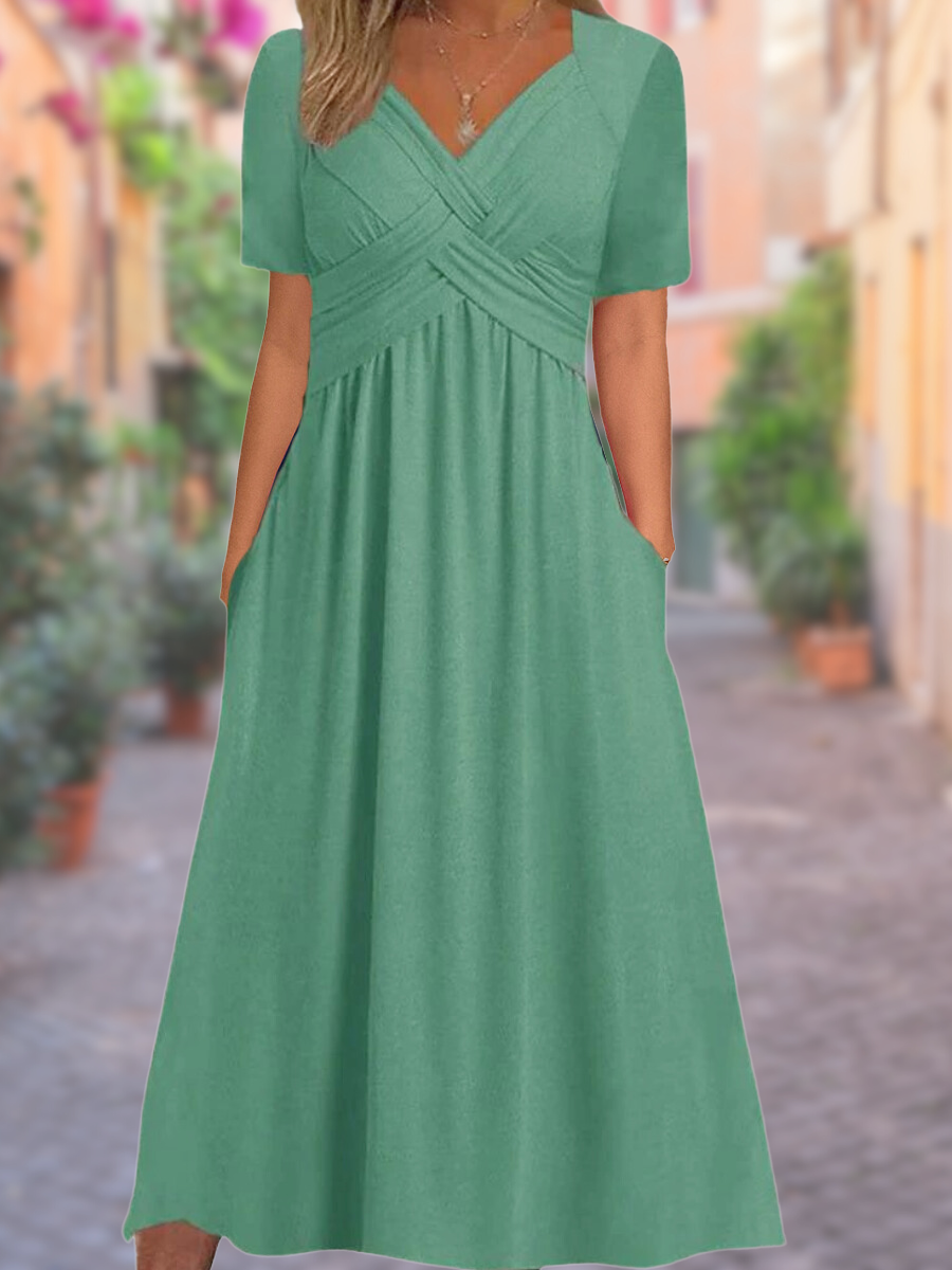 Aria™ - Comfortable V-Neck Dress