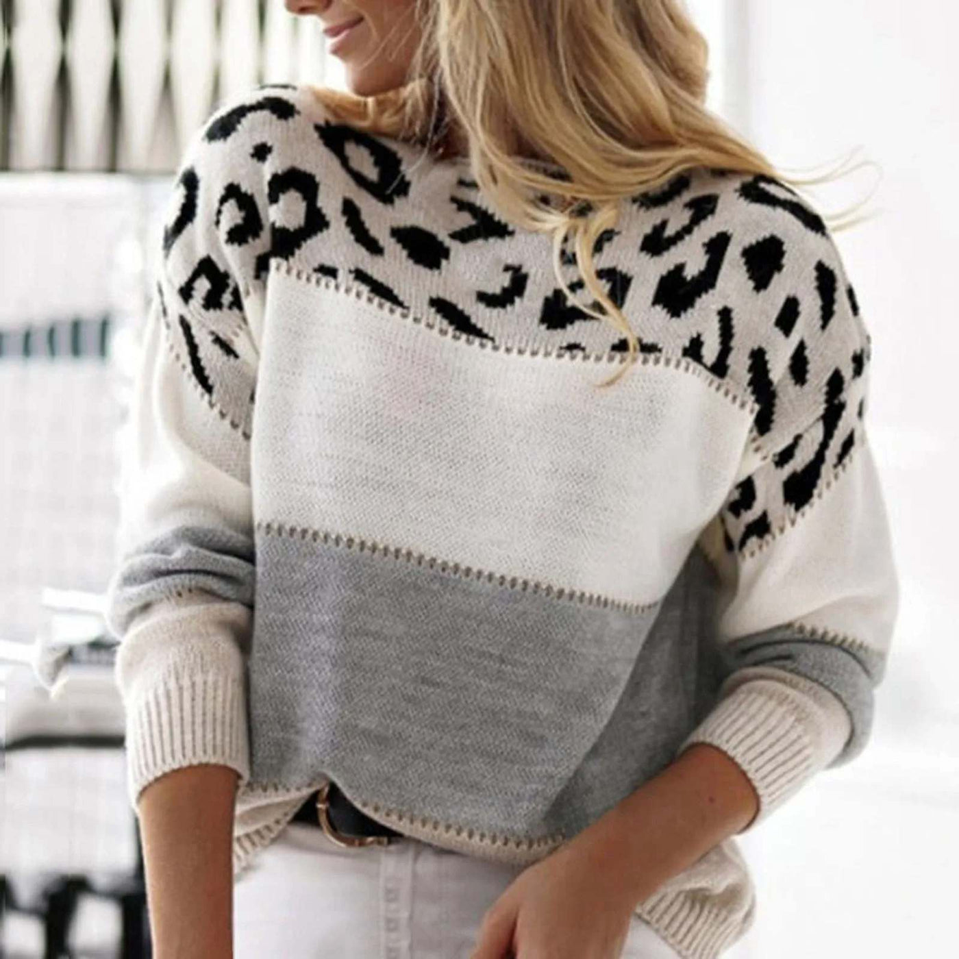 Penelope™ - Styllish Leopard Print Sweater