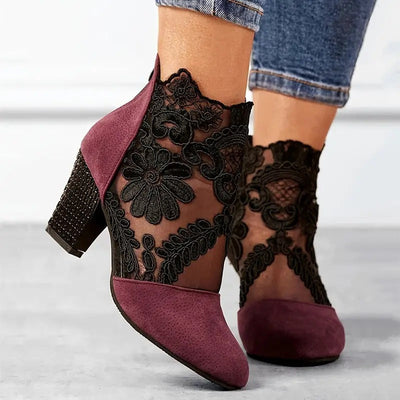 Charlotte™ - Stylish Flower Lace Heels With Handmade Details