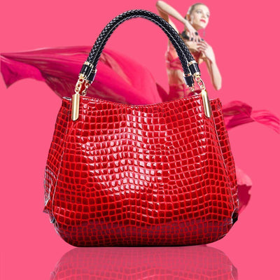 Isabella™ Enduring Elegance | Stylish Croc-Pattern Handbag