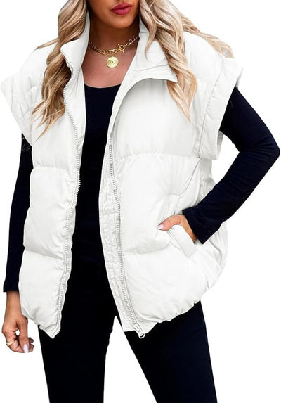 Charlotte™ - Warm Soft Puffer Plain Short Sleeve Jacket