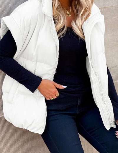 Charlotte™ - Warm Soft Puffer Plain Short Sleeve Jacket