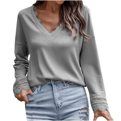 Olivia™ - Stylish V-Neck Long-Sleeved Knitted Sweater