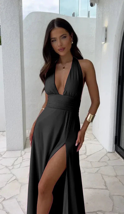 Candace - Sexy deep V-neck split dress