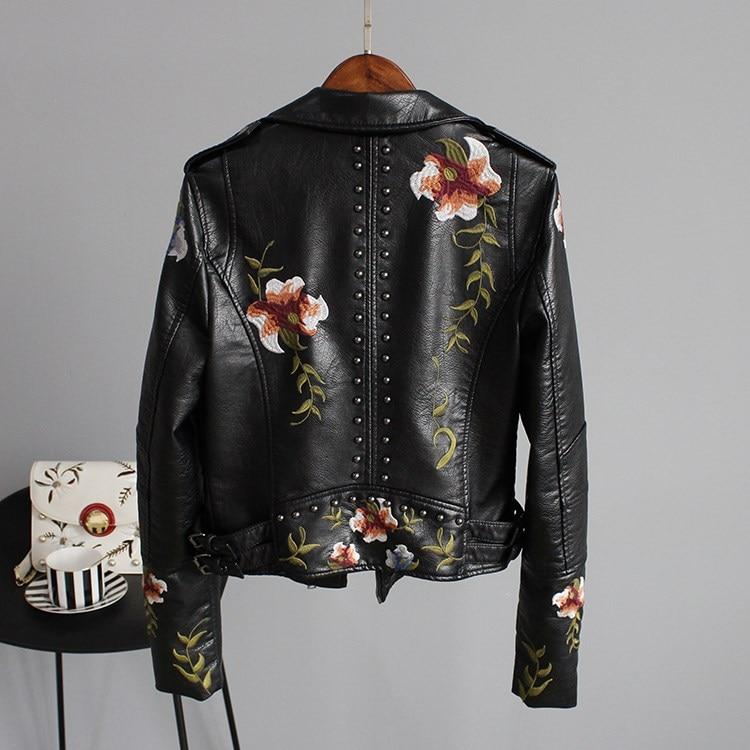 Lily™ - Floral Leather Jacket with Handmade Details