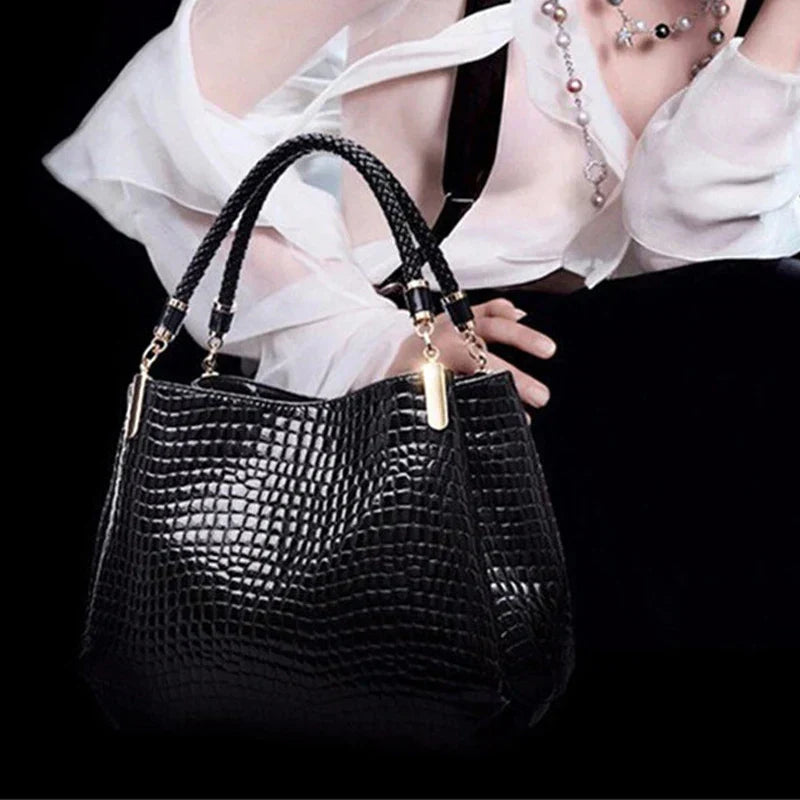 Isabella™ Enduring Elegance | Stylish Croc-Pattern Handbag