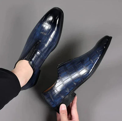 Noah™ - Stylish Stone Pattern Slip-on Leather Loafers