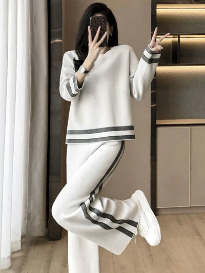 Aubrey™ - Comfortable Loose Casual Striped Long Sleeved Tracksuit Set