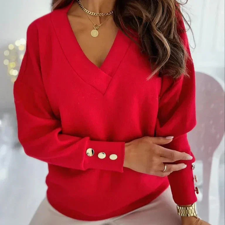 Amelia™ - Stylish V-neck Sweater