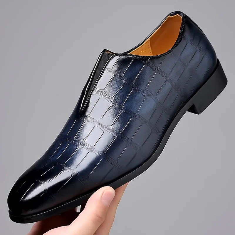 Noah™ - Stylish Stone Pattern Slip-on Leather Loafers