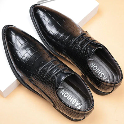 Lucas™ - Stylish Crocodile Pattern Vegan Leather Shoes