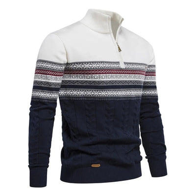 Henry™ - Stylish Fair Isle Half Zip Sweater