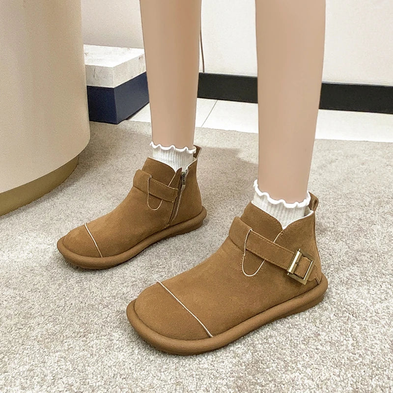 Riley™ - Comfortable Retro Cowhide Leisure Short Boots