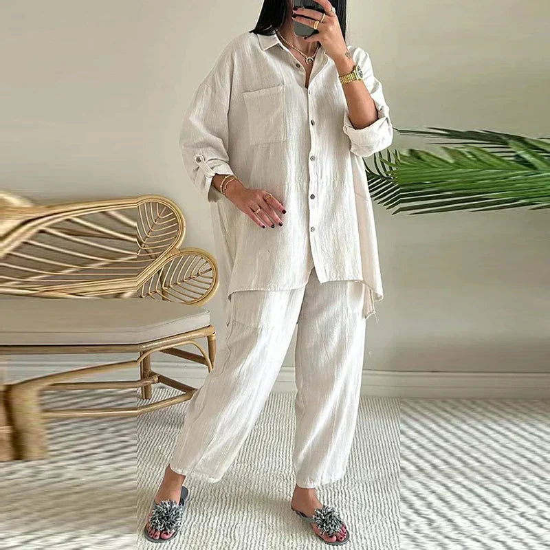 CHRISTINE - SET WITH OVERSIZED BLOUSE AND TROUSERS