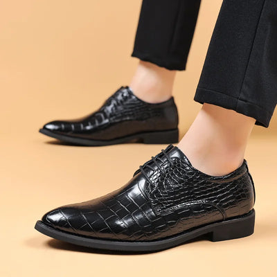 Lucas™ - Stylish Crocodile Pattern Vegan Leather Shoes