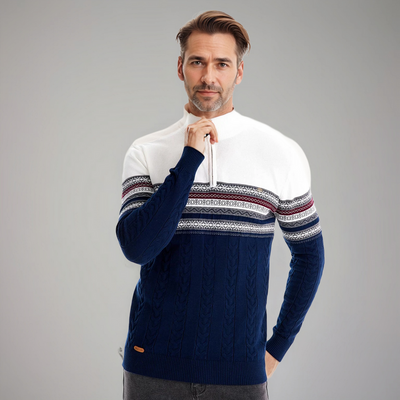 Henry™ - Stylish Fair Isle Half Zip Sweater