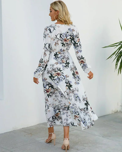 Louisa - Long-arm Floral Maxi Dress