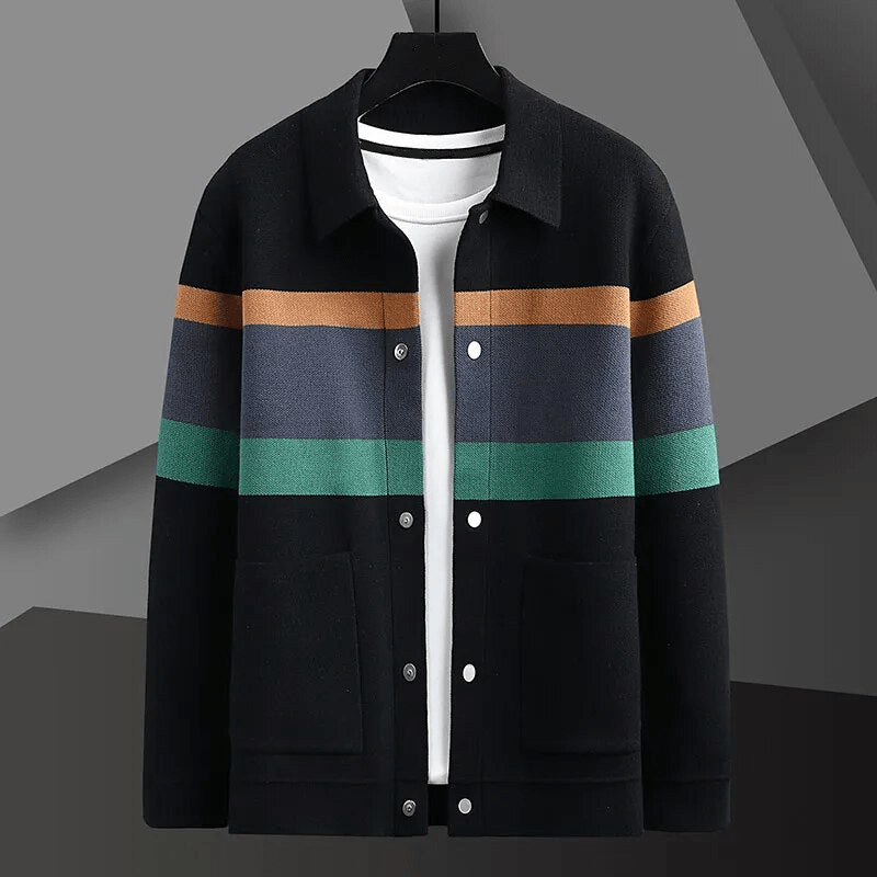 Nathan™ - Comfortable Striped Cardigan