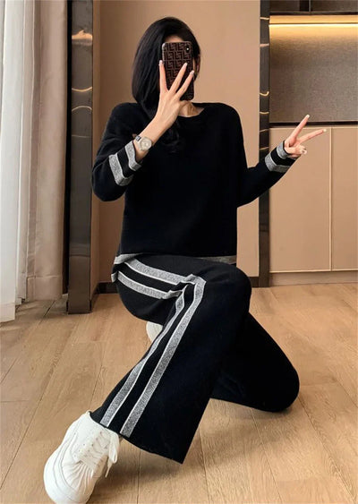 Aubrey™ - Comfortable Loose Casual Striped Long Sleeved Tracksuit Set