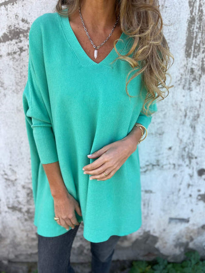 Grace™ - Comfortable V-neck Long Sleeve Knitted Sweater