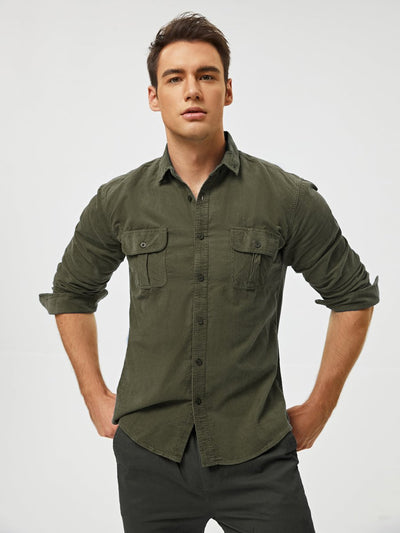 Samuel™ - Classic Comfortable Multi-Pocket Corduroy Long Sleeve Shirt