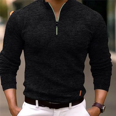 Liam™ - Stylish Stand Collar Long Sleeve Polo Shirt